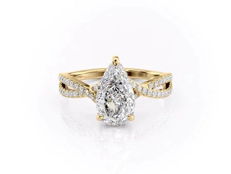 The Angelina Set With A 5 Carat Pear Moissanite Sale