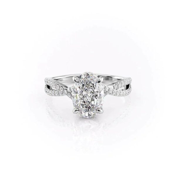 The Angelina Set With A 4.5 Carat Oval Moissanite on Sale