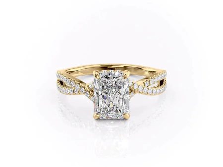 The Angelina Set With A 1 Carat Radiant Moissanite Hot on Sale