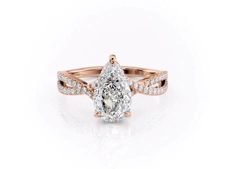 The Angelina Set With A 4.5 Carat Pear Moissanite Online Sale