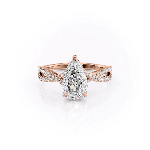 The Angelina Set With A 4.5 Carat Pear Moissanite Online Sale