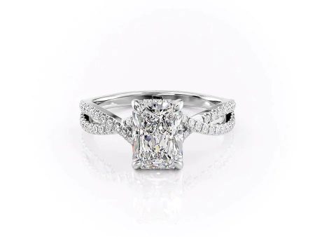 The Angelina Set With A 4 Carat Radiant Moissanite Cheap