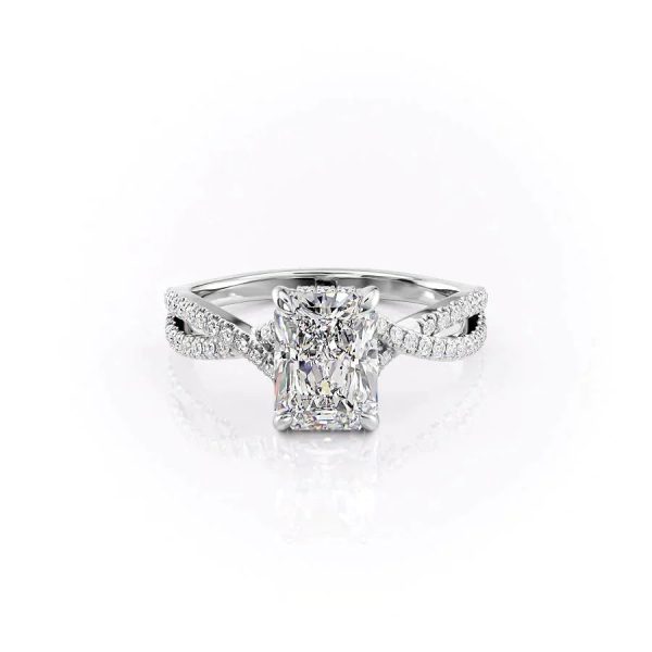 The Angelina Set With A 4 Carat Radiant Moissanite Cheap