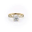 The Angelina Set With A 4.5 Carat Round Moissanite For Sale