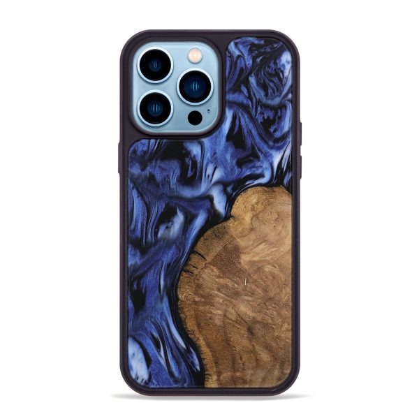 iPhone 14 Pro Max Wood Phone Case - Cassidy (Blue, 742245) Discount