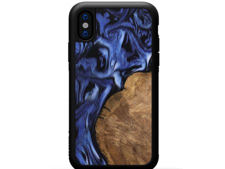 iPhone Xs Wood Phone Case - Cassidy (Blue, 742245) For Discount