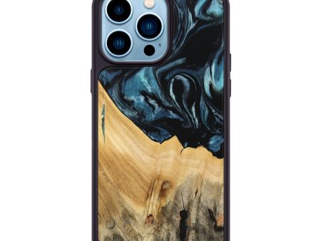 iPhone 14 Pro Max Wood Phone Case - Eliga (Blue, 741086) Hot on Sale