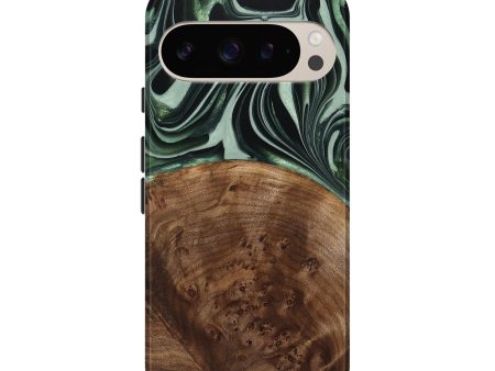 Pixel 9 Wood Live Edge Phone Case - Sivo (Green, 740599) For Discount