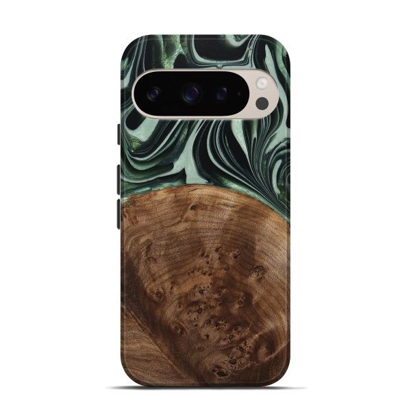 Pixel 9 Wood Live Edge Phone Case - Sivo (Green, 740599) For Discount