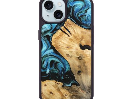 iPhone 15 Wood Phone Case - Amandip (Blue, 740652) Sale