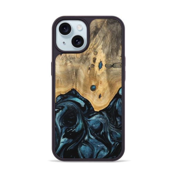 iPhone 15 Wood Phone Case - Ruchel (Blue, 741411) Hot on Sale