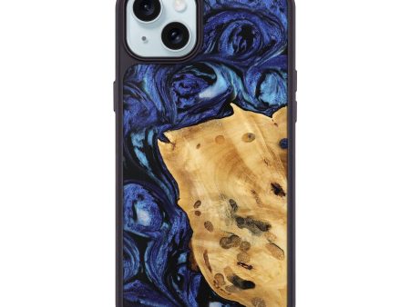 iPhone 15 Plus Wood Phone Case - Huyen (Blue, 741467) Supply