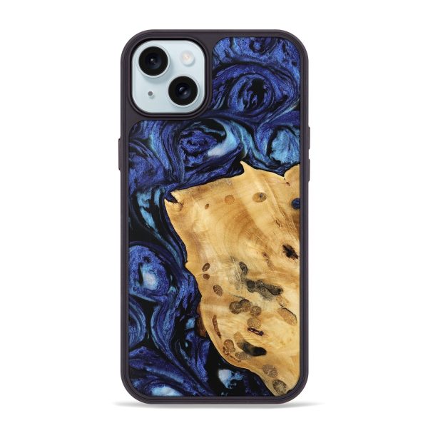 iPhone 15 Plus Wood Phone Case - Huyen (Blue, 741467) Supply