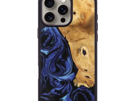 iPhone 16 Pro Max Wood Phone Case - Amma (Blue, 741435) Online now