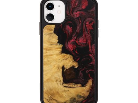 iPhone 11 Wood Phone Case - Lemuel (Red, 740695) Supply