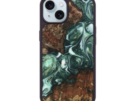 iPhone 15 Wood Phone Case - Riya (Green, 741478) on Sale