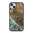 iPhone 15 Plus Wood Phone Case - Deward (Teal & Gold, 740481) Sale