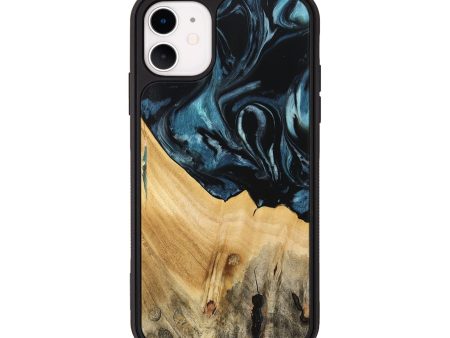 iPhone 11 Wood Phone Case - Eliga (Blue, 741086) Discount