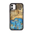 iPhone 11 Wood Phone Case - Emaline (Teal & Gold, 740727) For Cheap