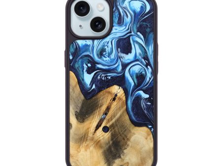 iPhone 15 Wood Phone Case - Hughes (Blue, 740952) on Sale