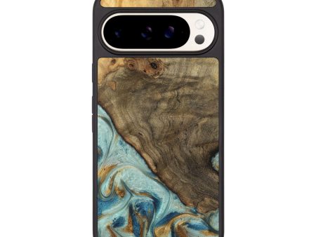 Pixel 9 Wood Phone Case - Deward (Teal & Gold, 740481) Discount