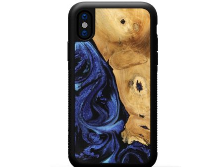 iPhone Xs Wood Phone Case - Amma (Blue, 741435) Online