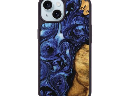 iPhone 15 Wood Phone Case - Gerrard (Blue, 741465) Cheap