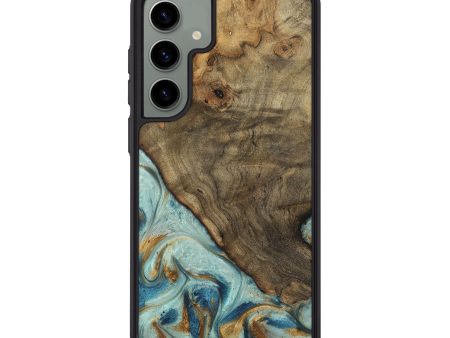 Galaxy S24 Plus Wood Phone Case - Deward (Teal & Gold, 740481) Cheap